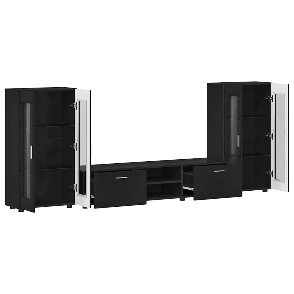 Highboard mit Regal FLORIN Weiß 60 x 35 x 182 cm Holzwerkstoff