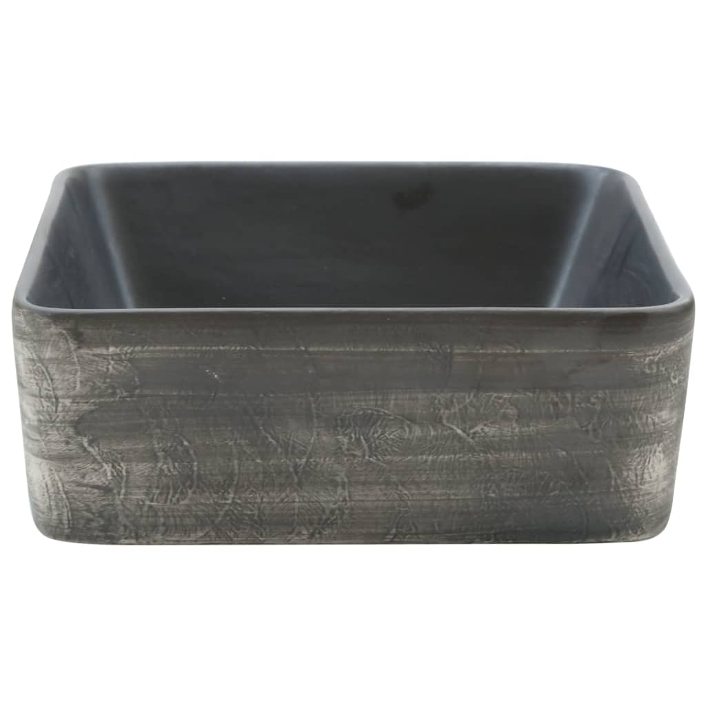 Aufsatzwaschbecken Schwarz Blau Rechteckig 46x35,5x13cm Keramik