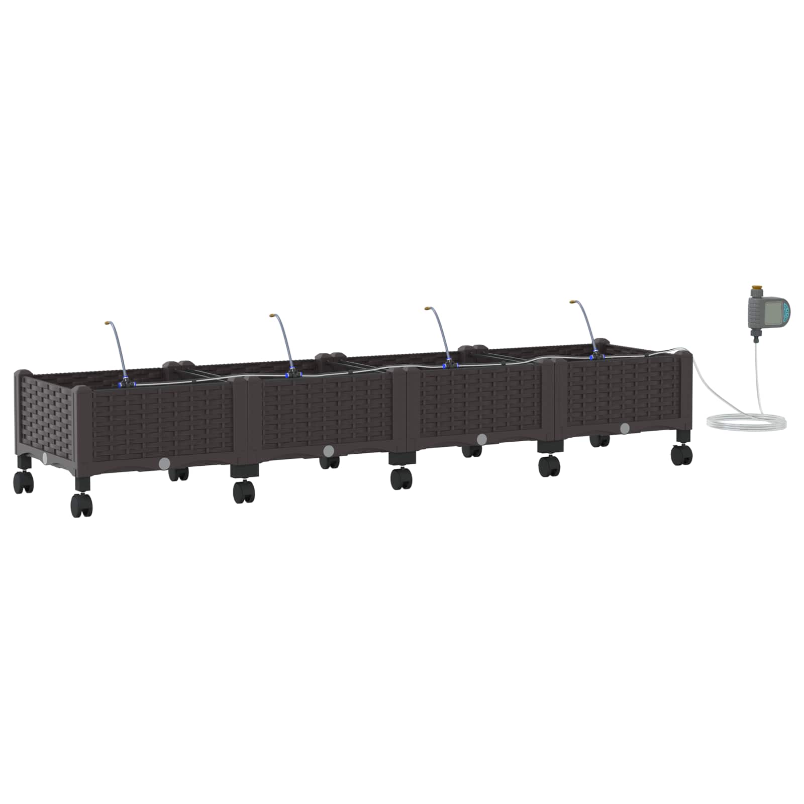 Garten-Pflanzgefäß 4 Stk. Braun 160 x 40 x 22 cm PP