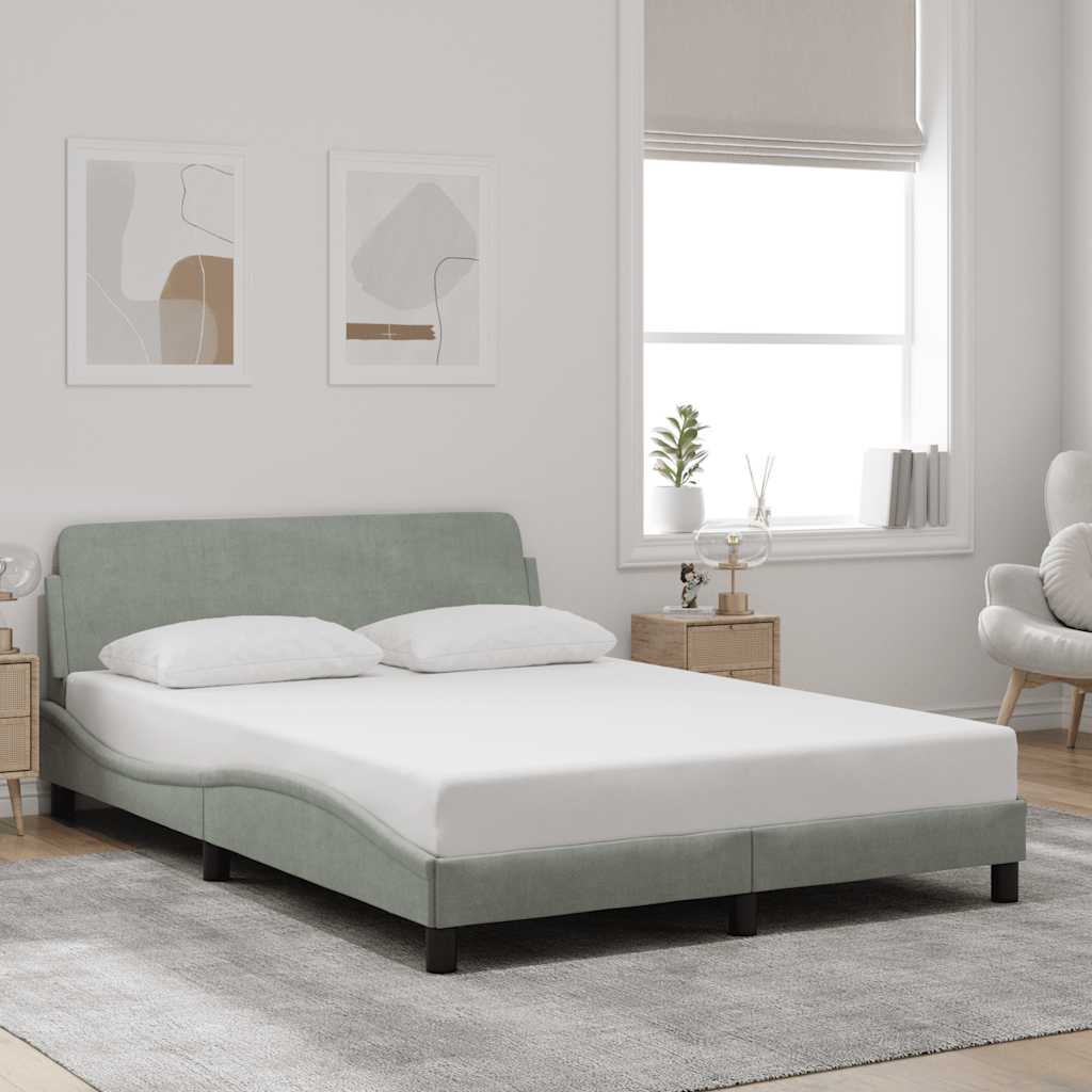 Bettgestell "Dover" Hellgrau 80x200 cm Samt