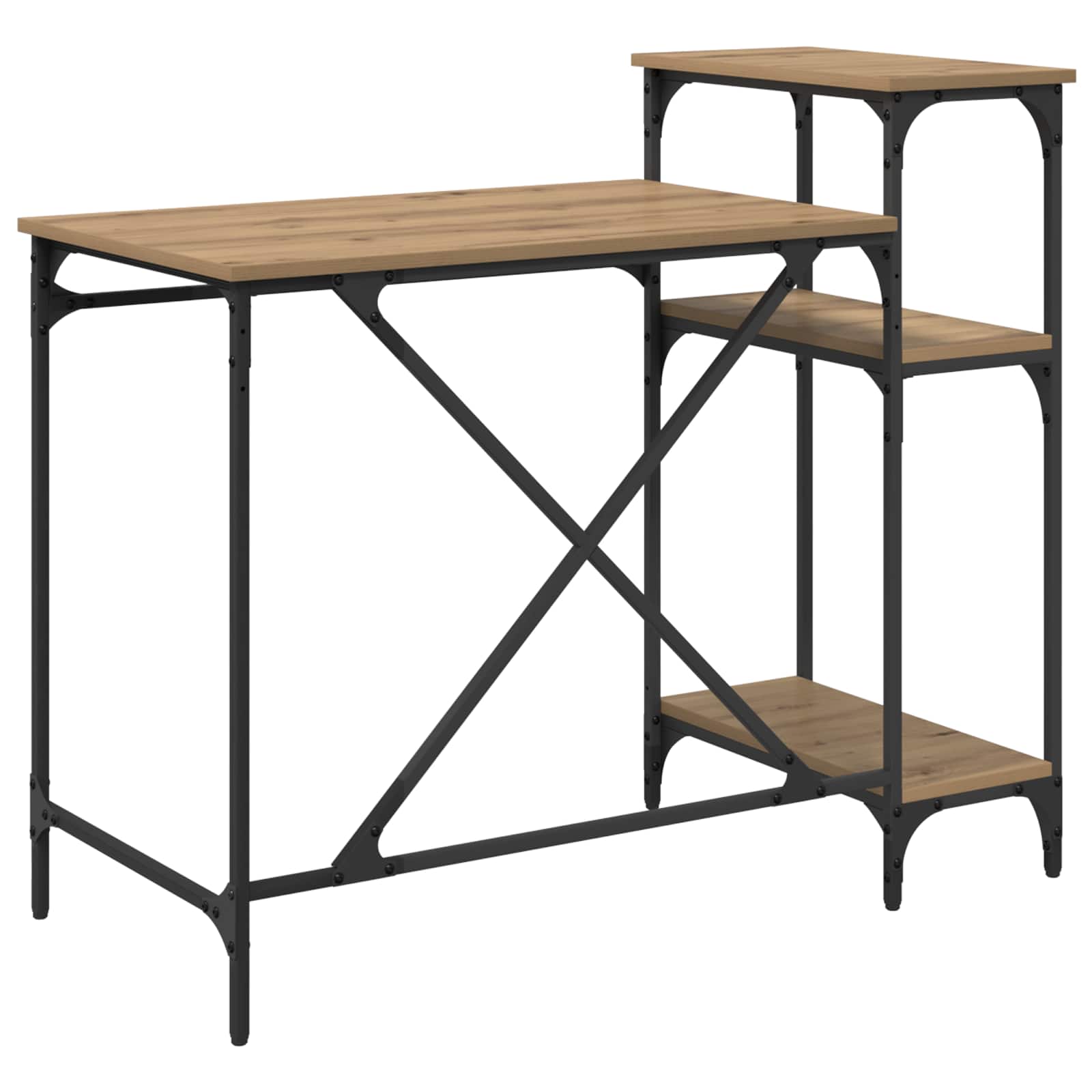 Schreibtisch mit Regal Sonoma-Eiche 135x50x90 cm Holzwerkstoff