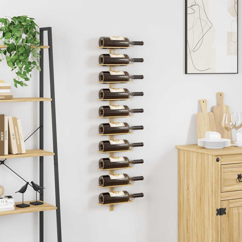 Wand-Weinregal für 9 Flaschen Schwarz Eisen