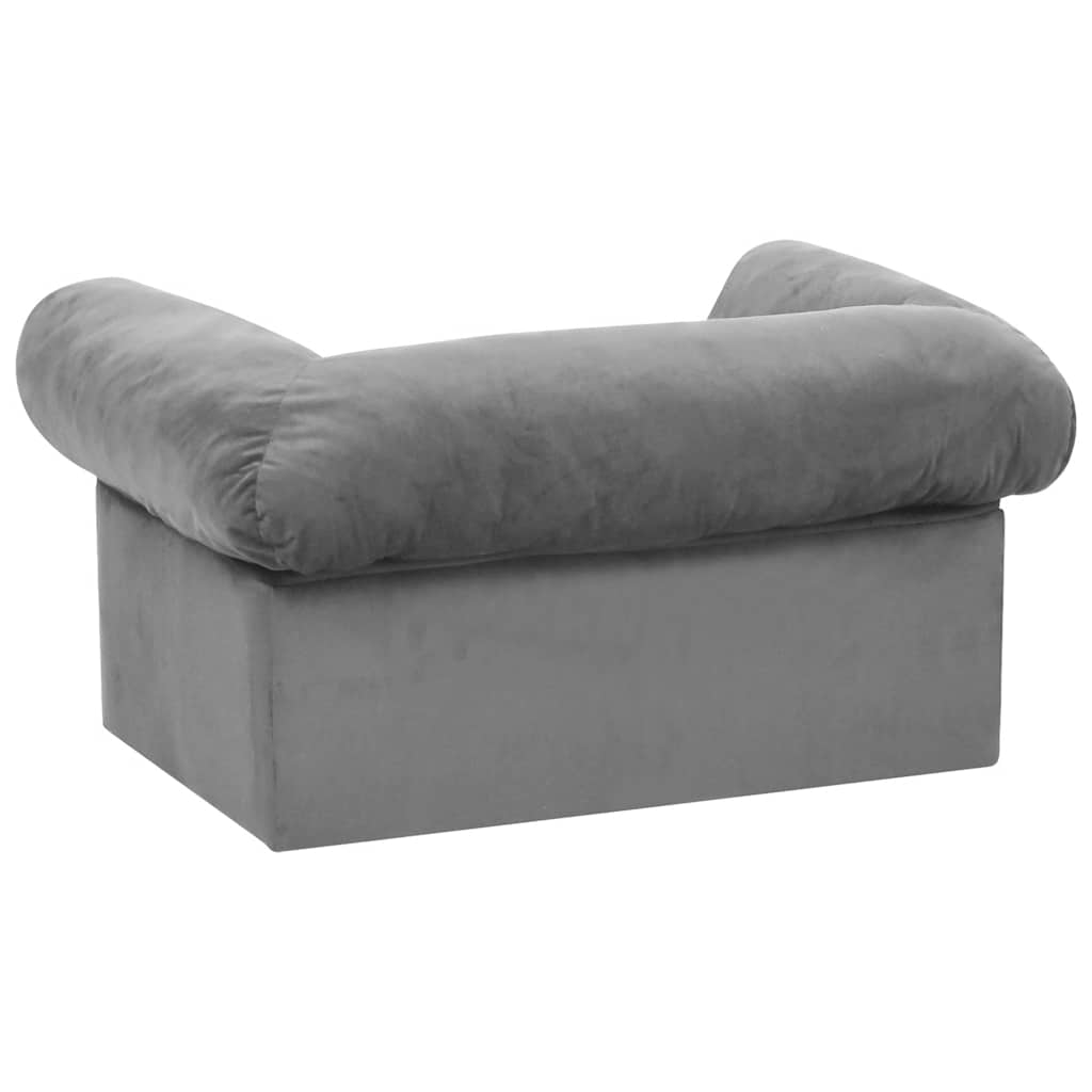Hundesofa mit Schublade Dunkelgrau 75x50x38 cm Plüsch