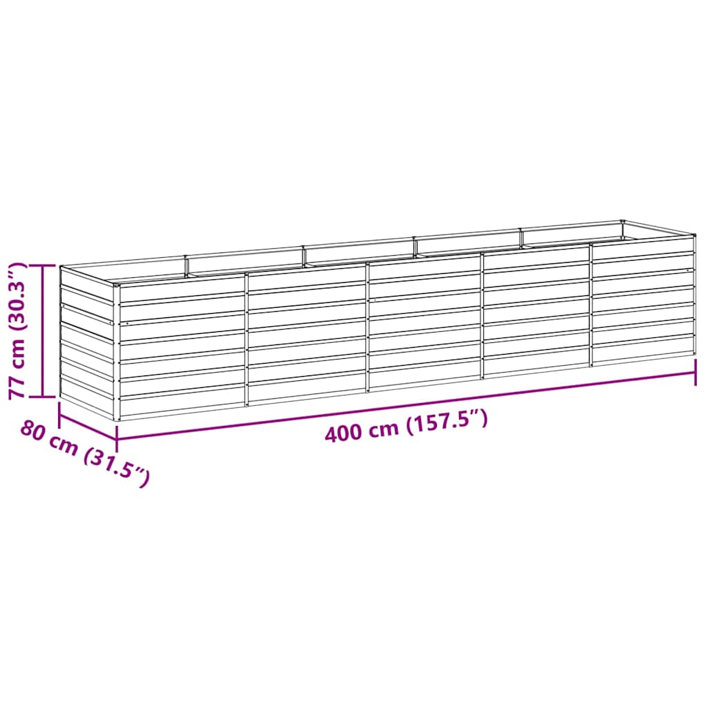Hochbeet Hellbraun 100 x 100 x 77 cm Verzinkter Stahl