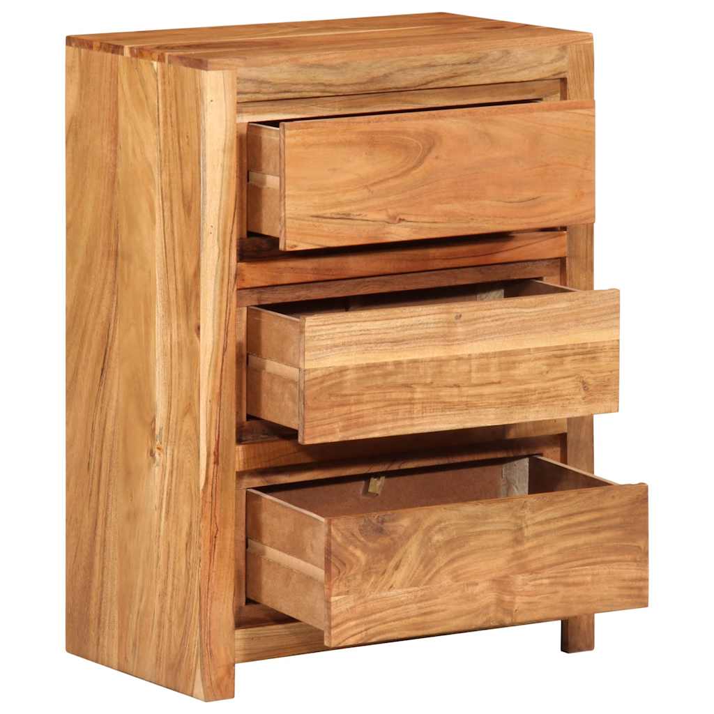 Schubladenschrank 60x33x75 cm Massivholz Akazie