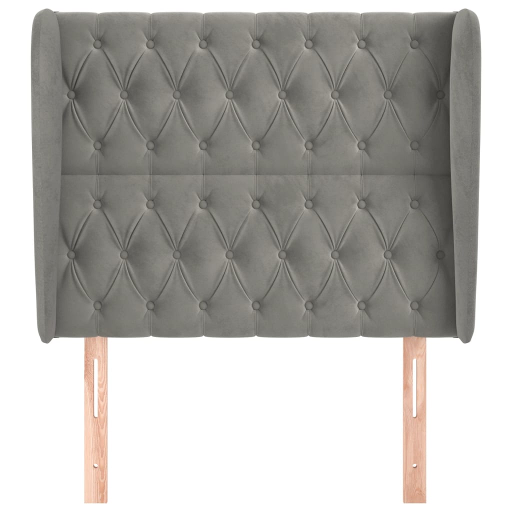 Kopfteil mit Ohren Dunkelblau 93x23x78/88 cm Samt