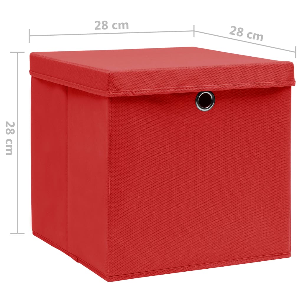 Aufbewahrungsboxen mit Deckeln 10 Stk. 28x28x28 cm Schwarz