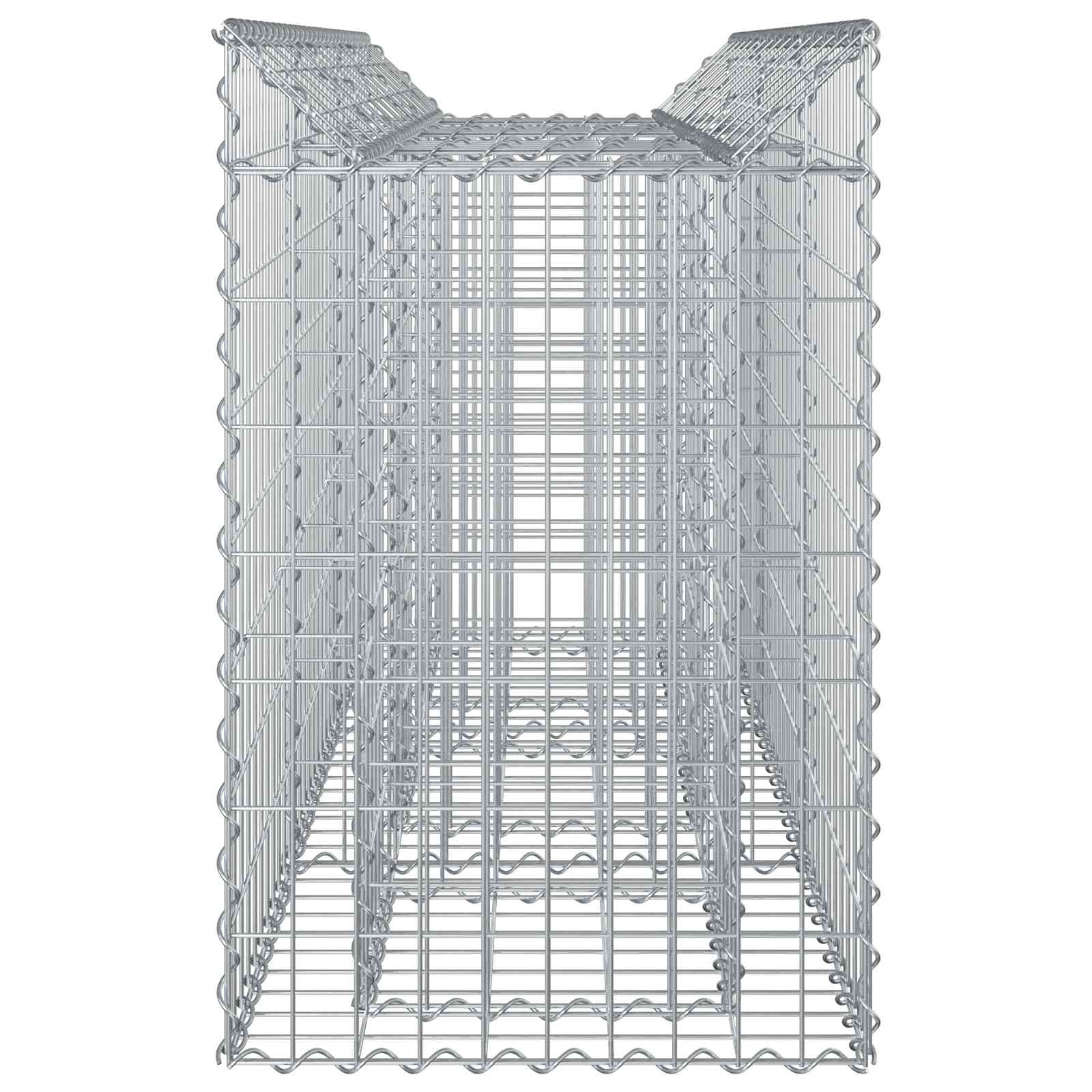 Gabionen-Hochbeet 2 pcs Silber