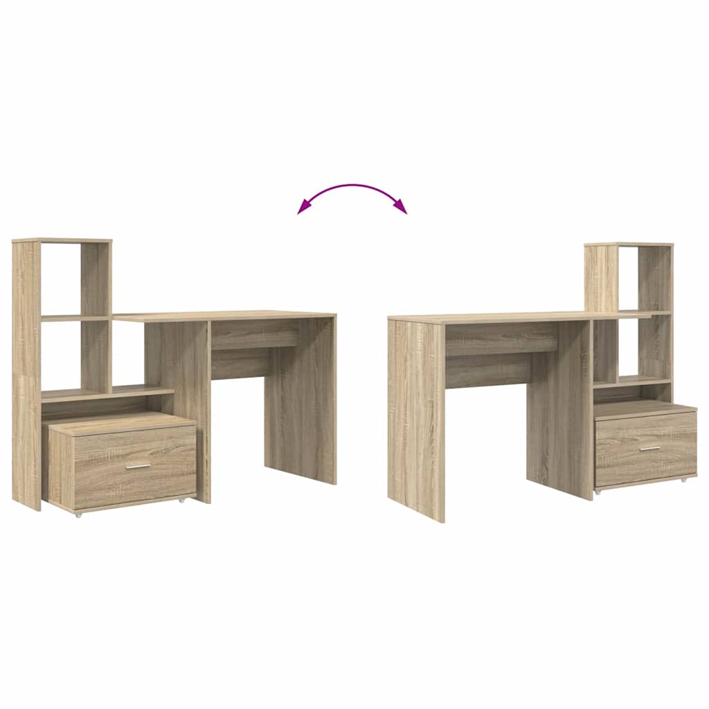 Schreibtisch mit Regal Weiß 131,5 x 50 x 106,5 cm Holzwerkstoff