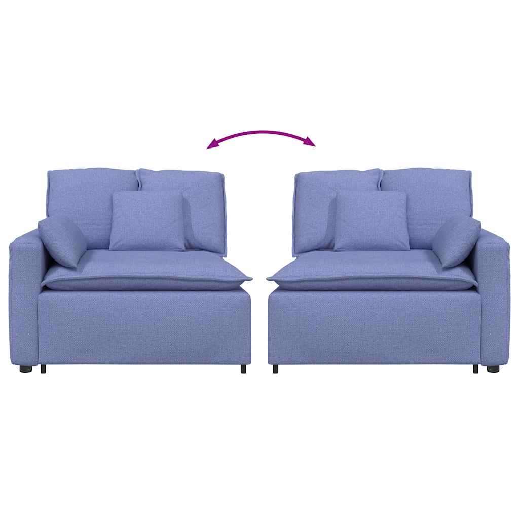 Modulares Sofa Endmodul mit Armlehne Kissen Hellgrau 100 cm