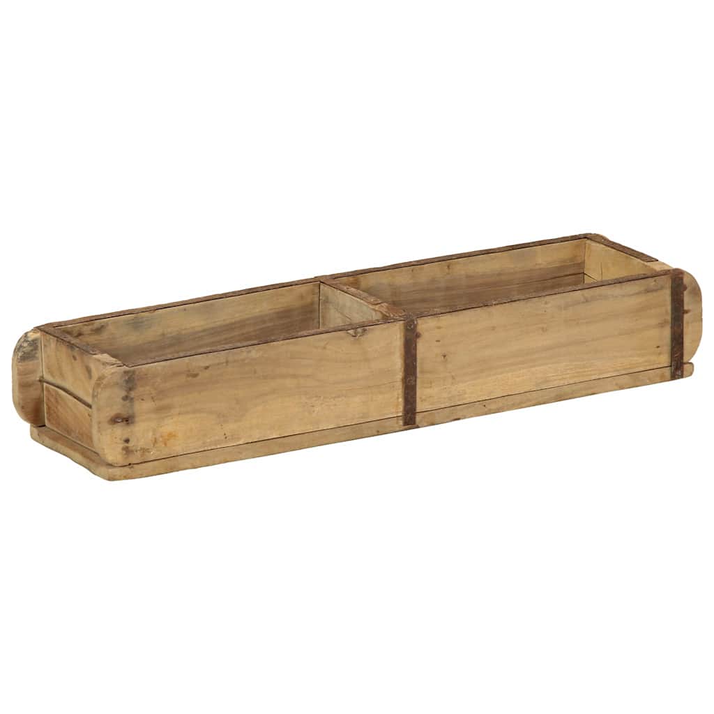 Tablett Braun 30 x 15 x 9 cm Massives upgecyceltes Holz