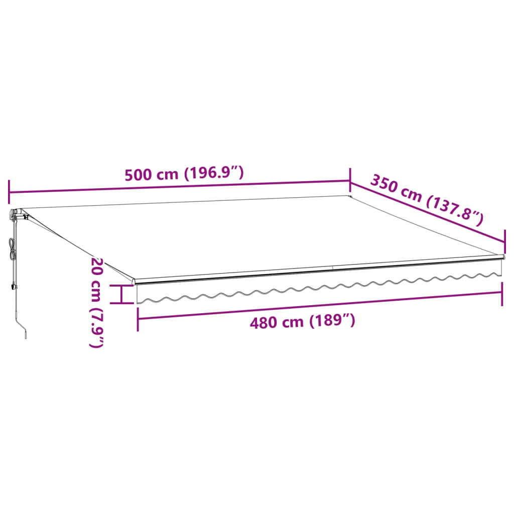 Markise Automatisch Einziehbar 350x250 cm Creme
