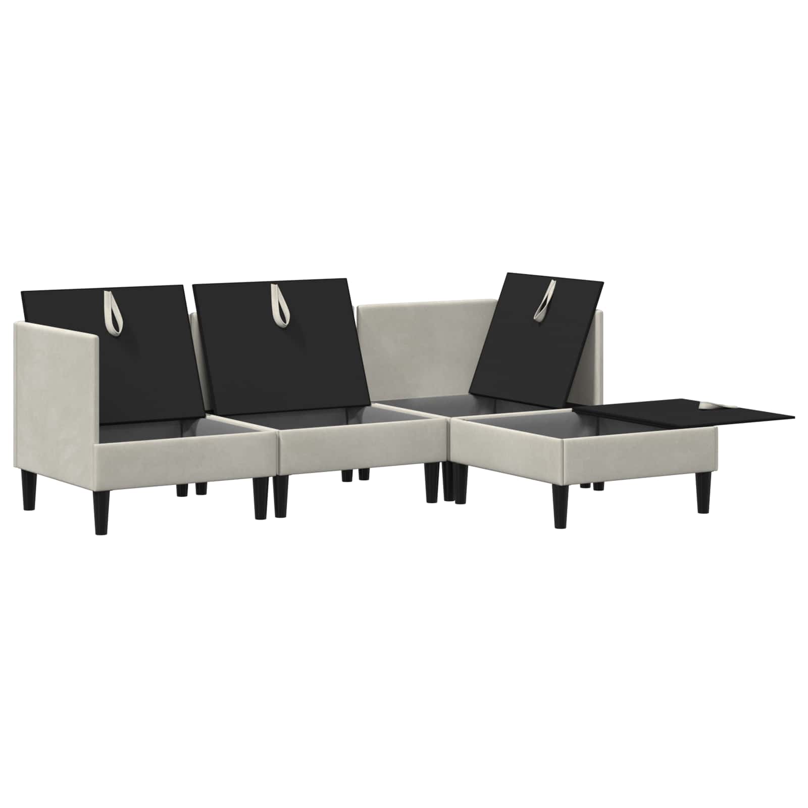 Wohnzimmergarnitur mit Kissen mit Speicher 3 pcs Hellgrau Samt