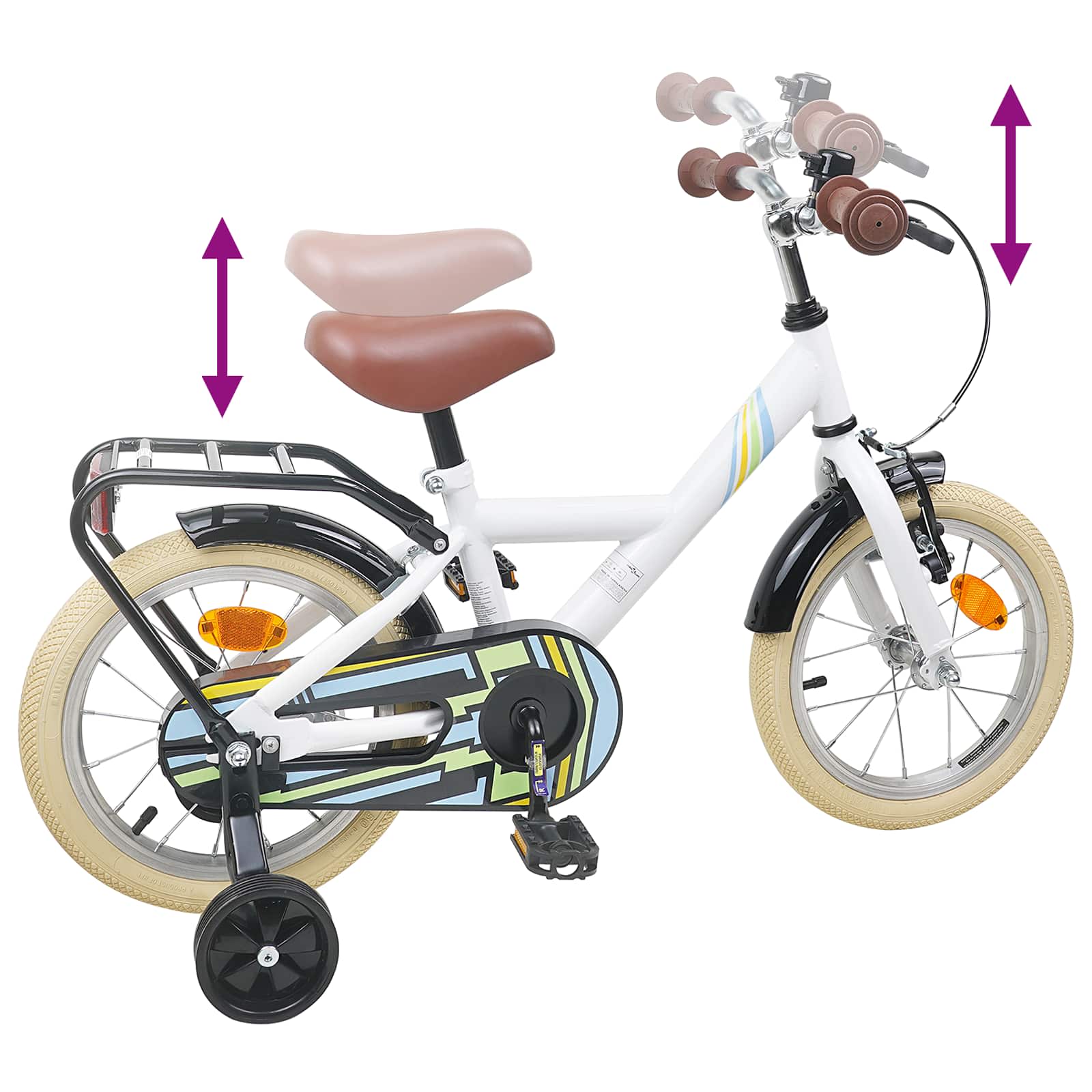 Kinderfahrrad 12 Zoll für 2-4 Jahre alt Schwarz