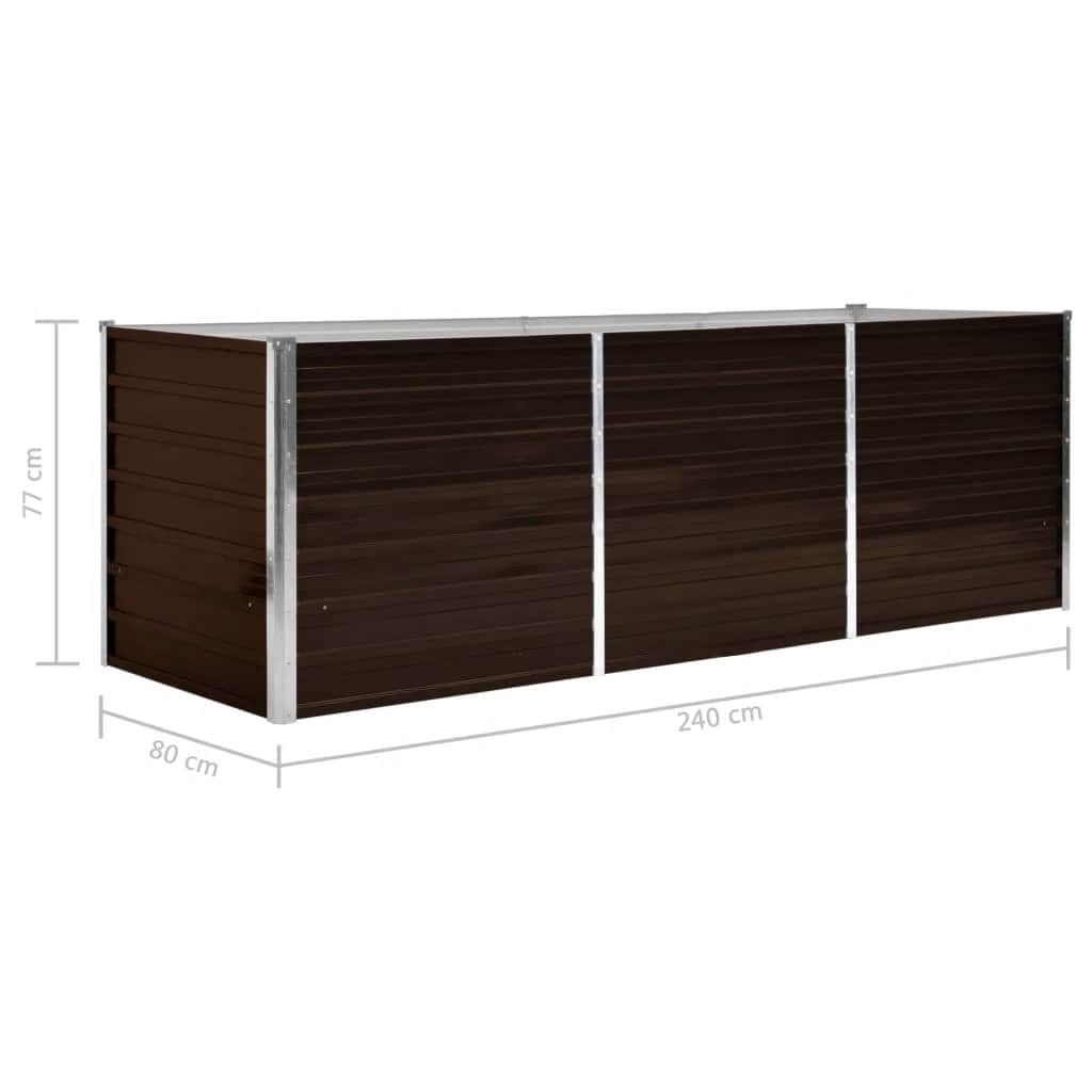 Hochbeet Braun 160 x 80 x 77 cm Verzinkter Stahl