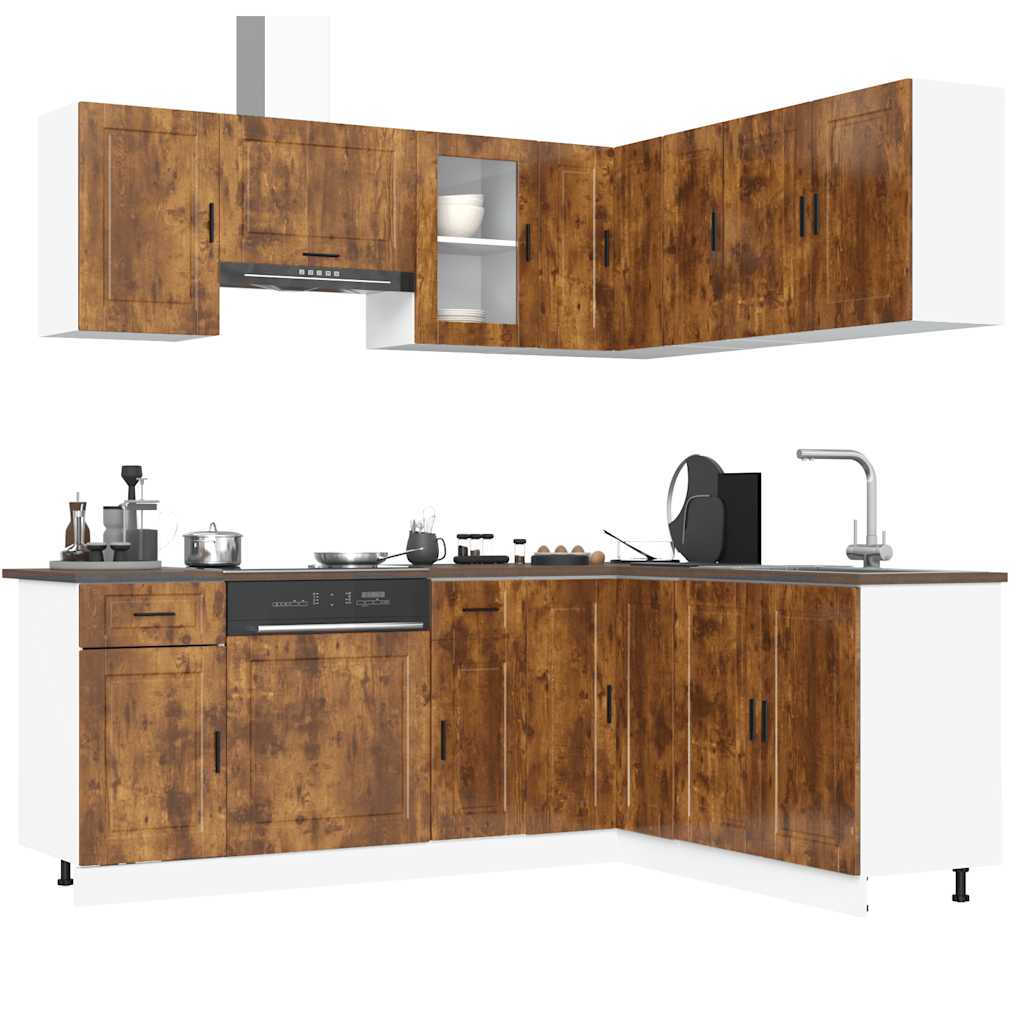 11-tlg. Küchenschrank-Set Porto Weiß Holzwerkstoff