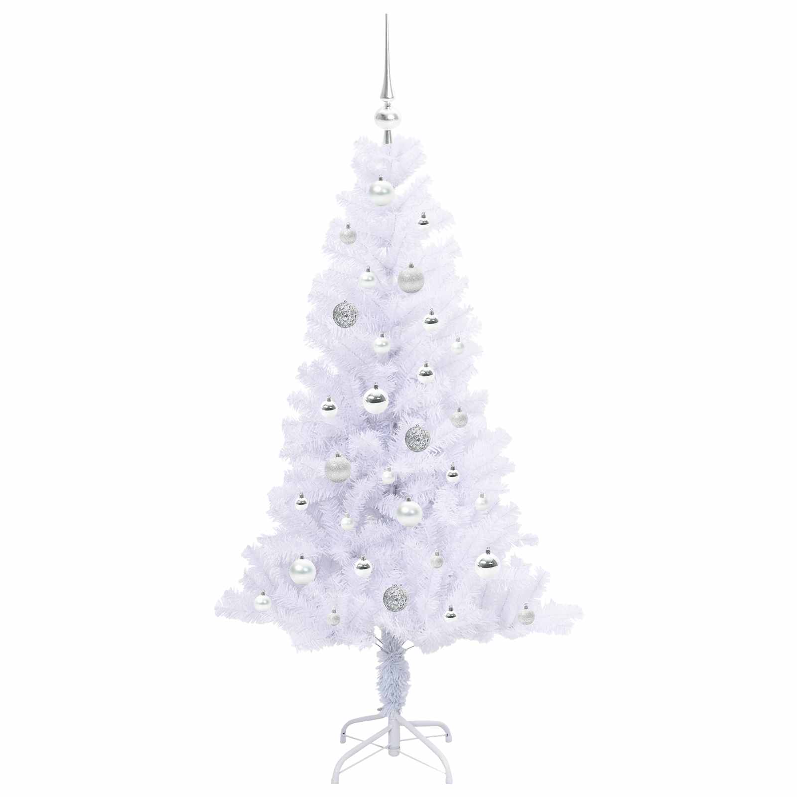 Künstlicher Weihnachtsbaum Weiß 120 cm PVC und Stahl