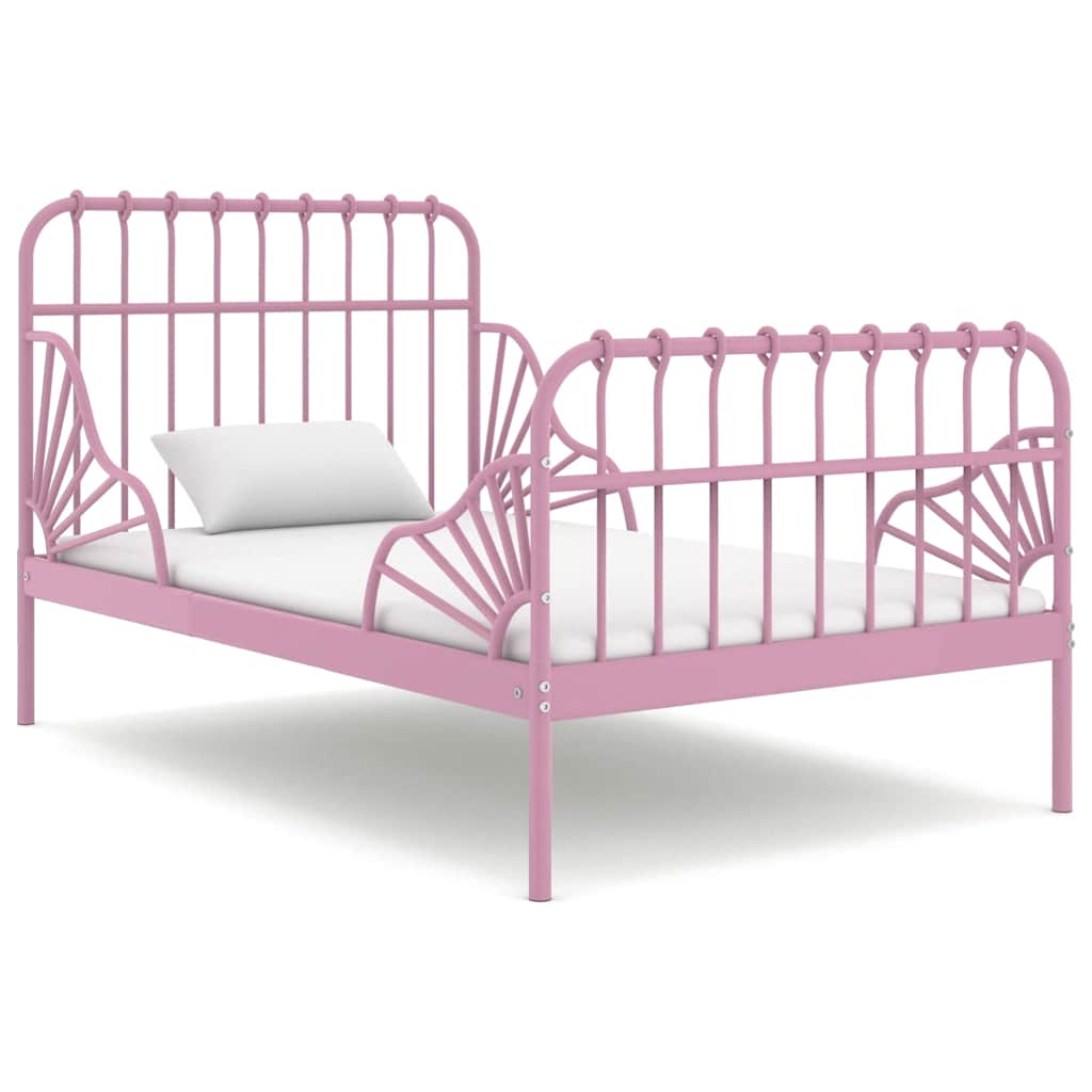 Ausziehbett Schwarz Metall 80x130/200 cm