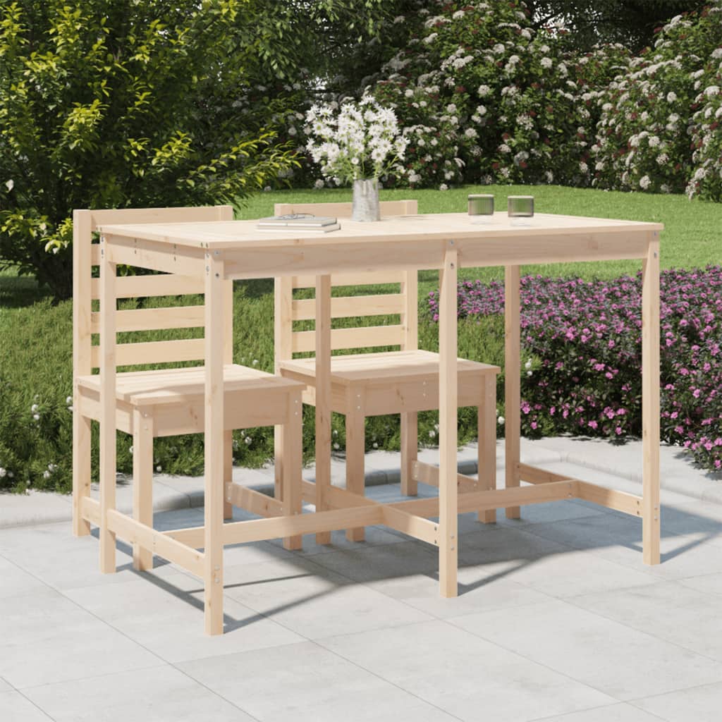 Gartentisch 82,5x82,5x110 cm Massivholz Kiefer
