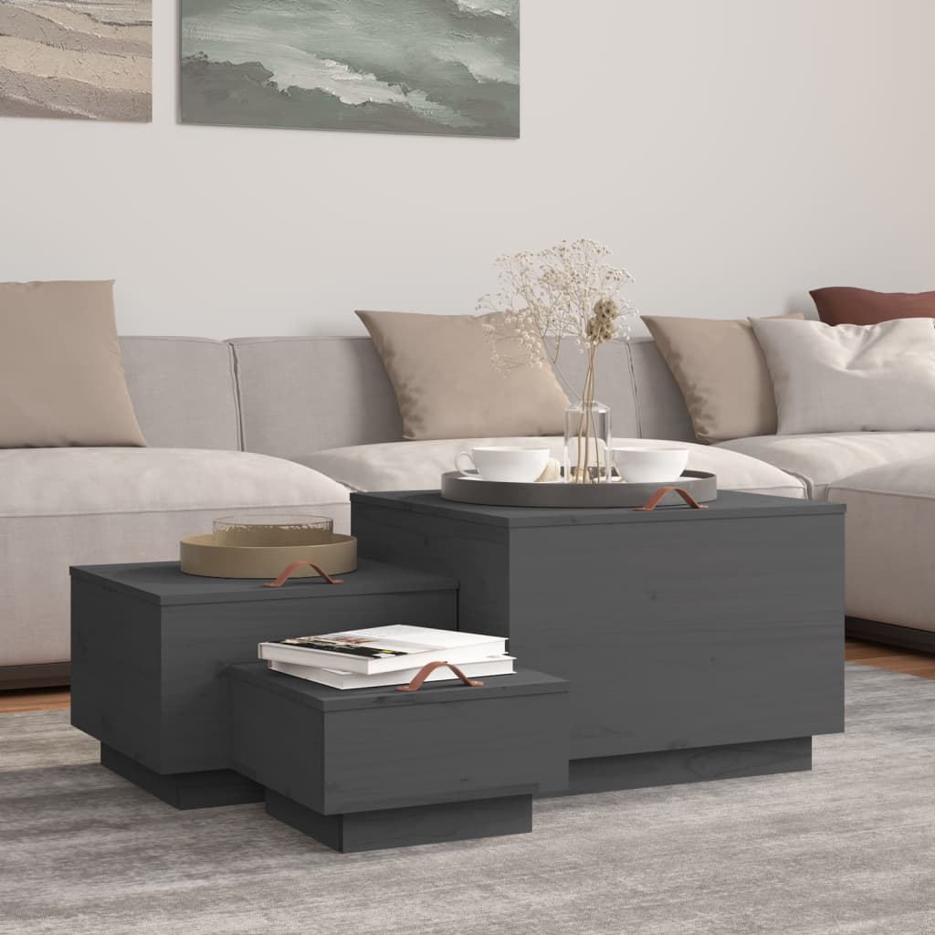 Aufbewahrungsboxen mit Deckeln 3 Stk. Weiß Massivholz Kiefer