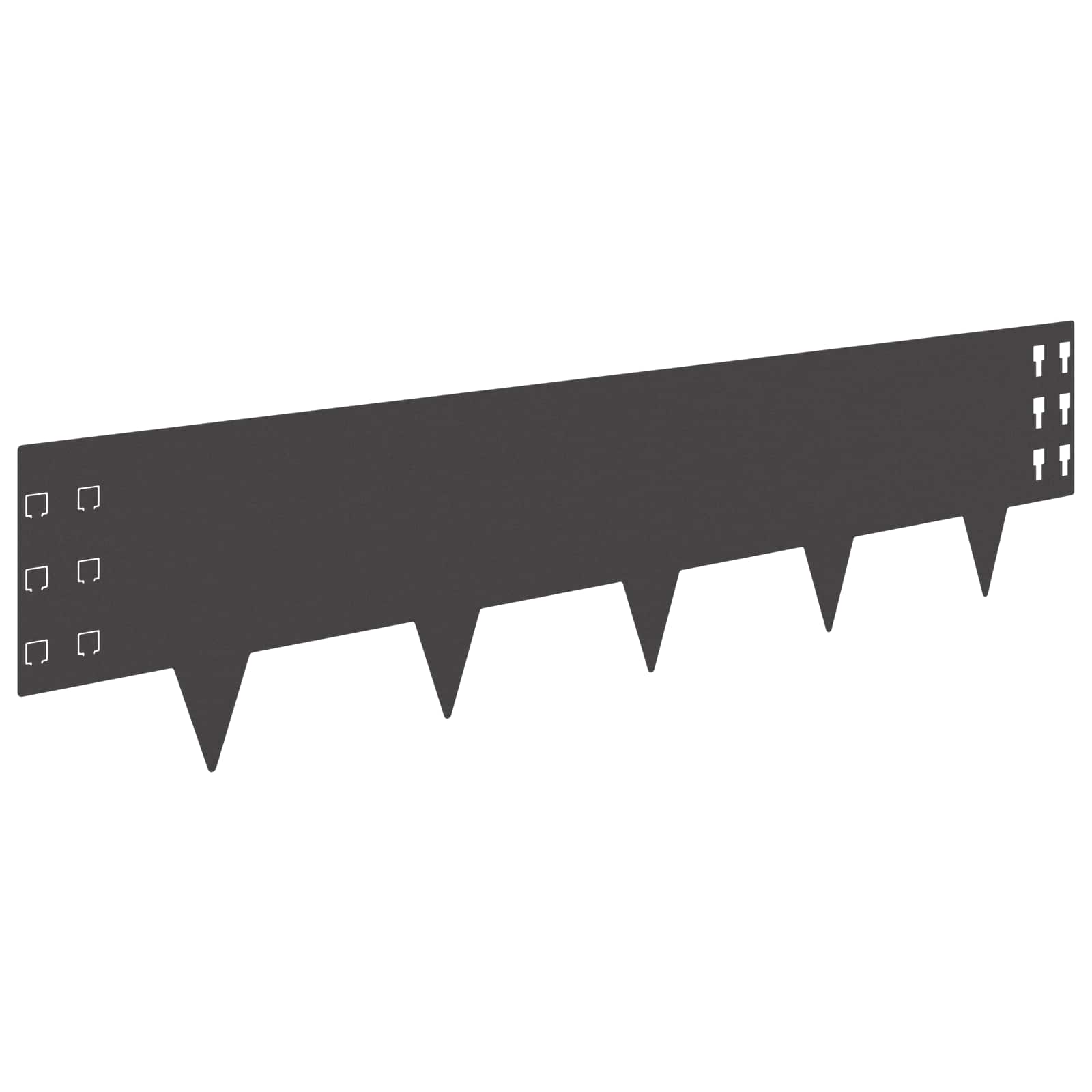 Raseneinfassung 10 pcs 100 x 12 cm Stahl Schwarz
