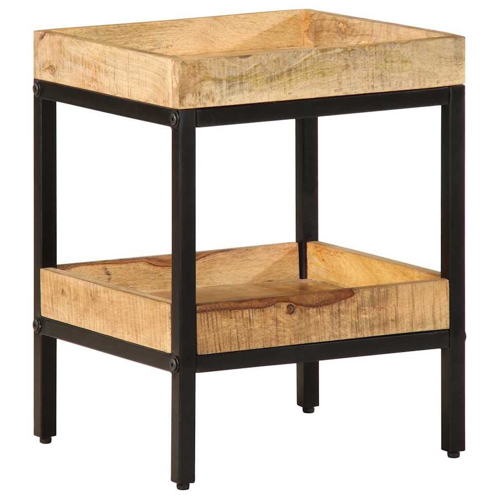 Beistelltisch mit Regal Braun 35 x 35 x 45 cm Massivholz Mango