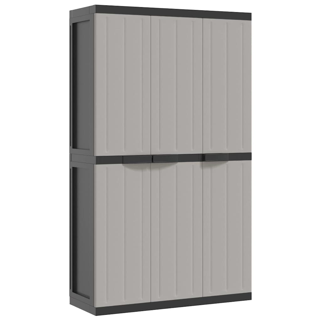 Gartenschrank Grau und Schwarz 65x37x85 cm PP
