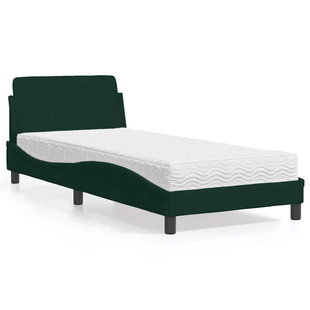 Bett mit Matratze "Dover" Hellgrau 80x200 cm Samt