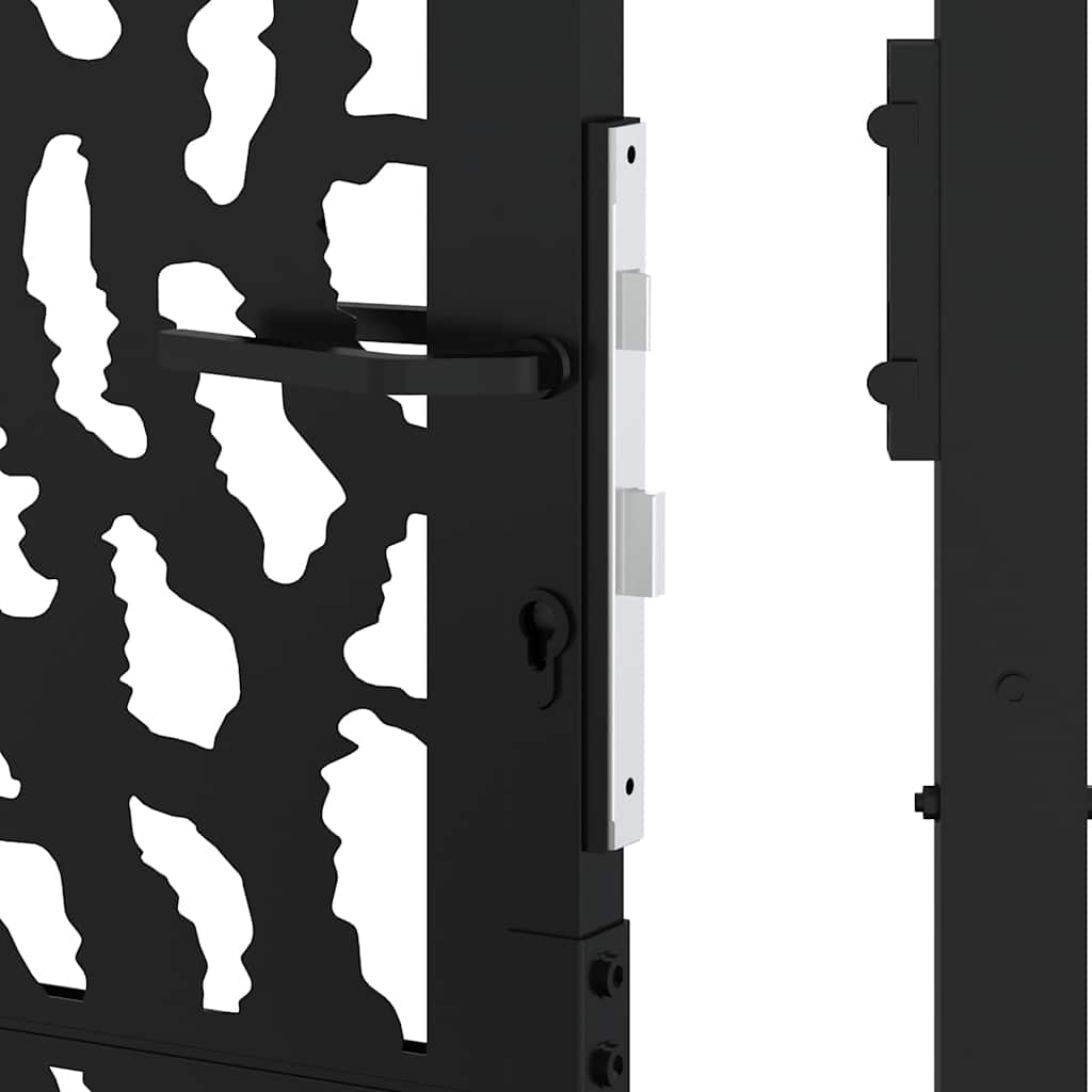 Gartentor Schwarz 100x100 cm Stahl Lichtdesign