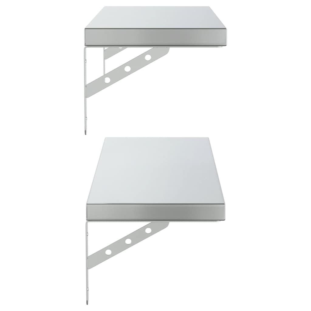 Wandregale 2 Stk. 100x40 cm Silbern Edelstahl