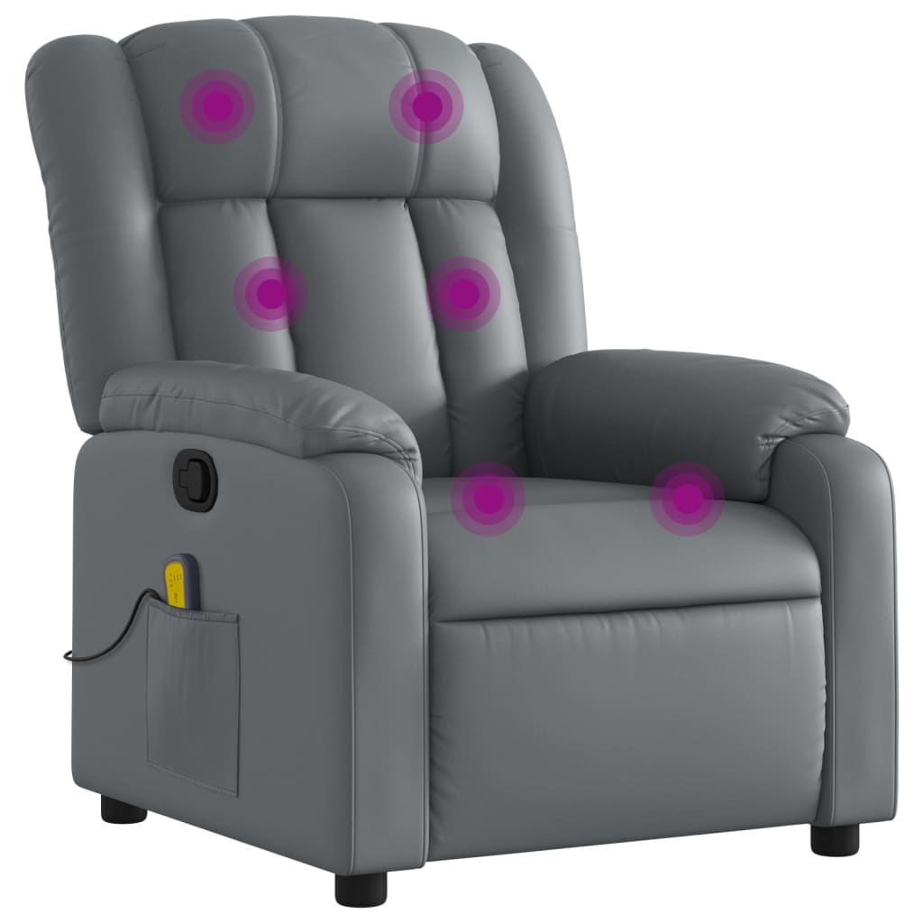 Massage-Relaxsessel, Kunstleder, Schwarz