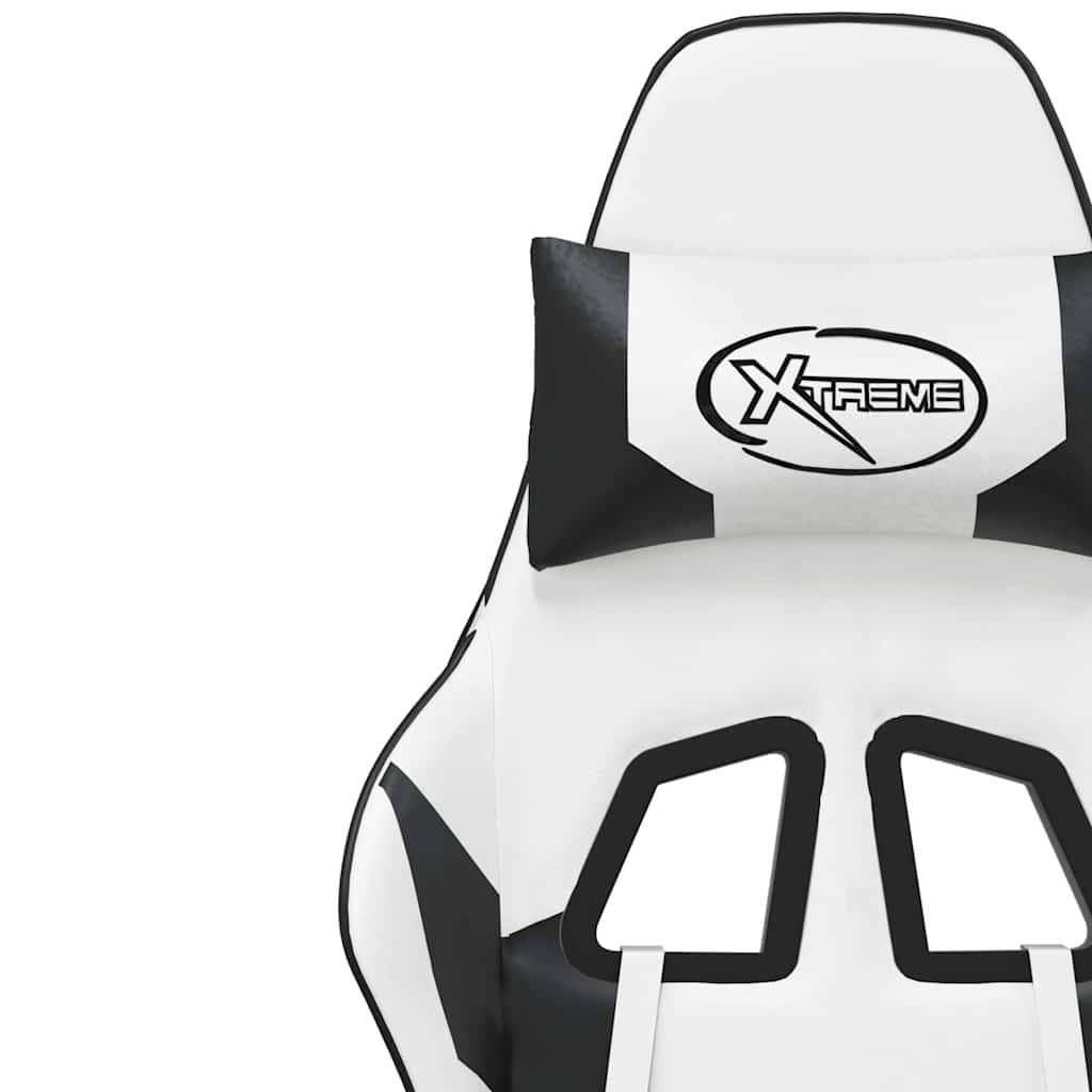 Gaming-Stuhl mit Massagefunktion Schwarz und Blau Kunstleder