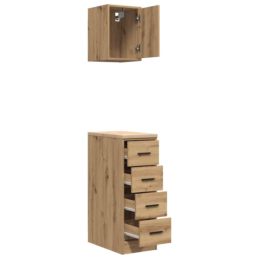 Garagenschränke 2 Stk. Schwarz Holzwerkstoff