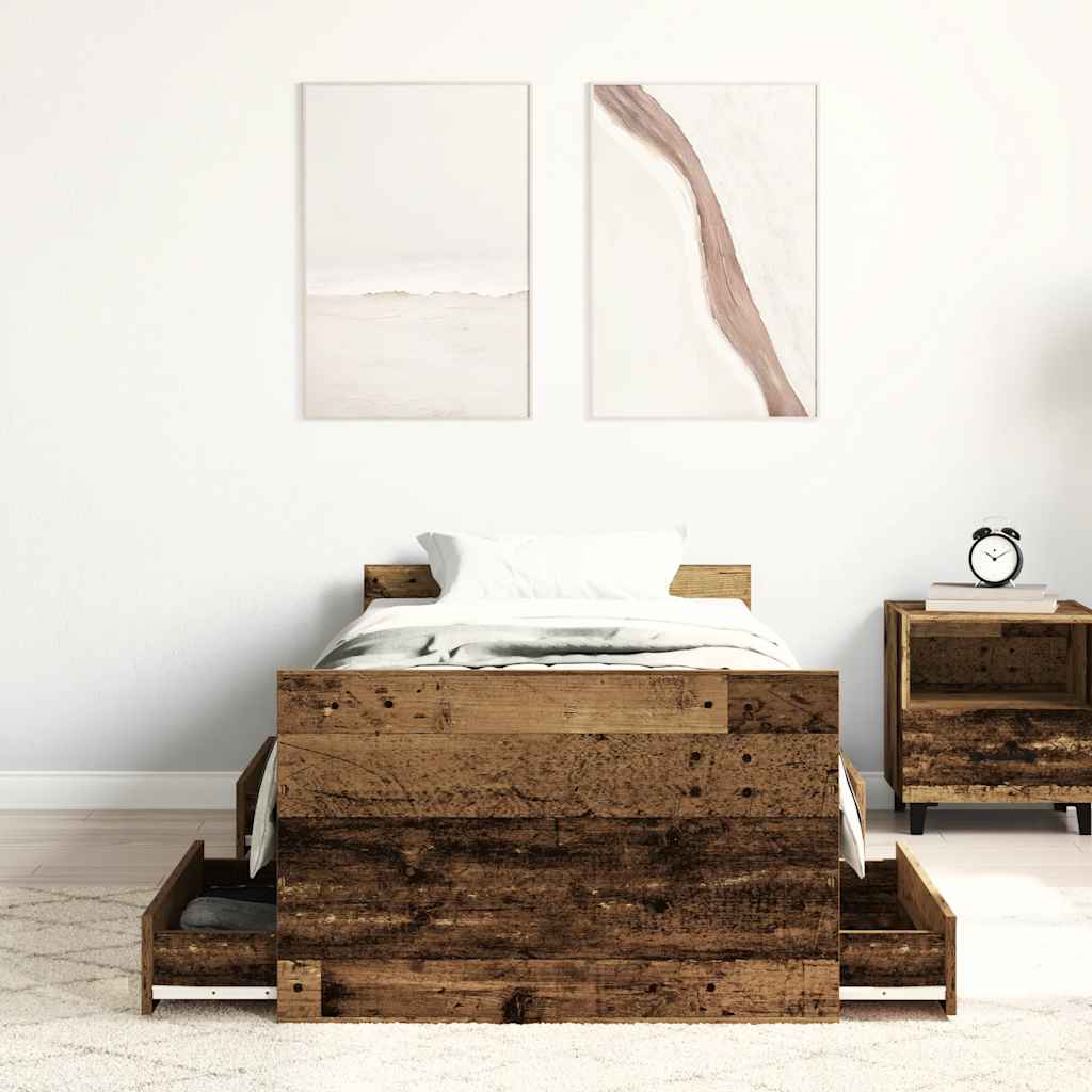 Bettgestell mit Kopf- und Fußteil Weiß 100x200 cm