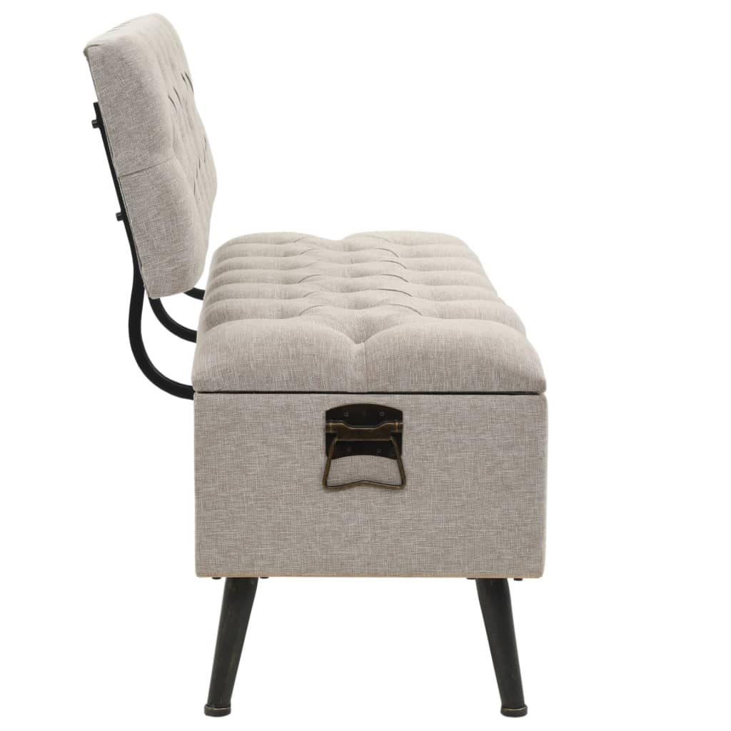 Sitzbank mit Stauraum und Rückenlehne 110cm Schwarz Kunstleder