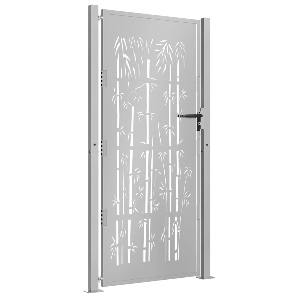 Gartentor 100x75 cm Cortenstahl Bambus-Design