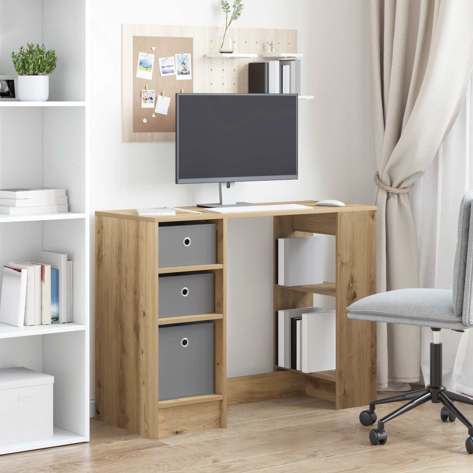 Schreibtisch mit Schubladen Weiß 100 x 40 x 75 cm Holzwerkstoff