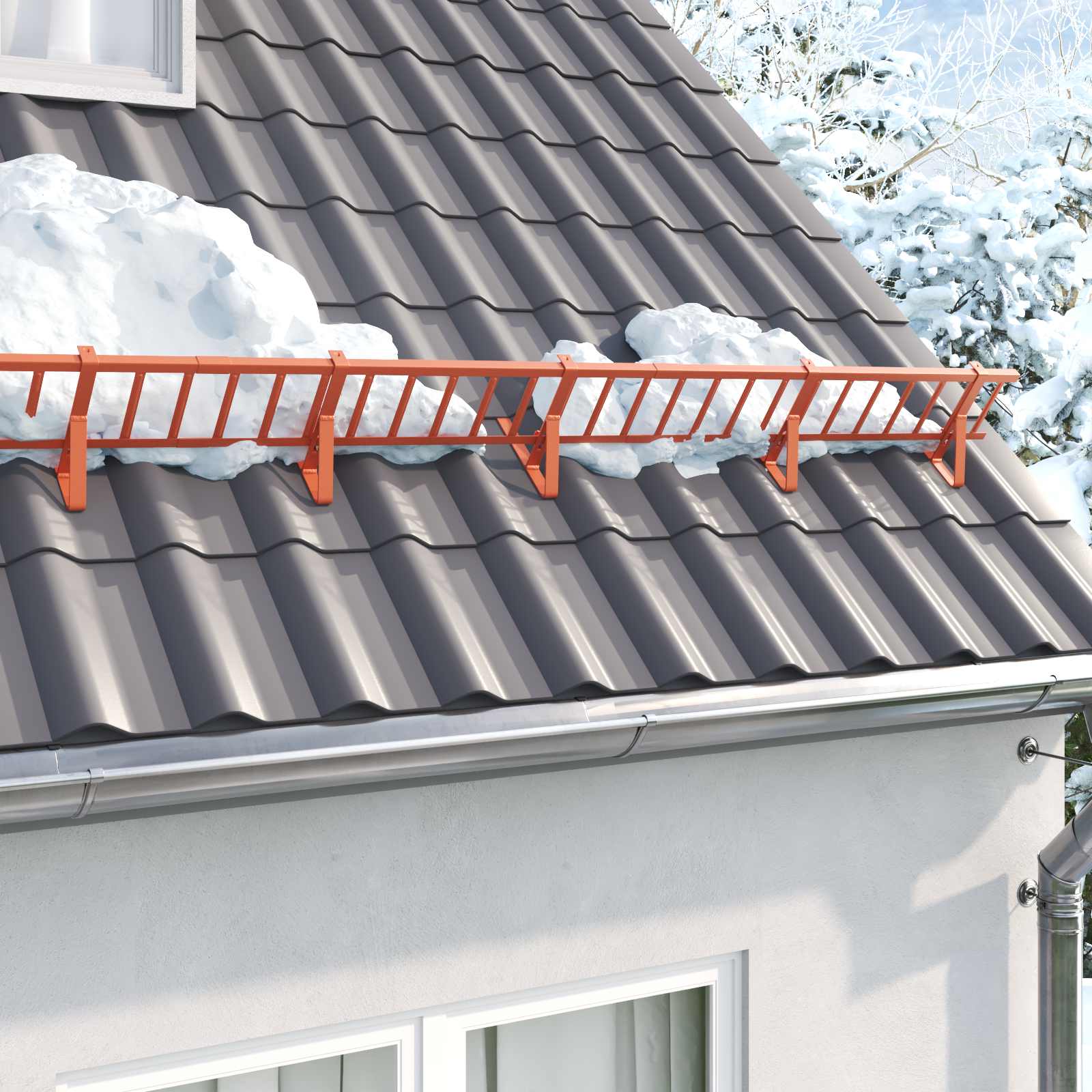 Dachschneeschild Anthrazit 100 x 29,5 x 34,5 cm Stahl