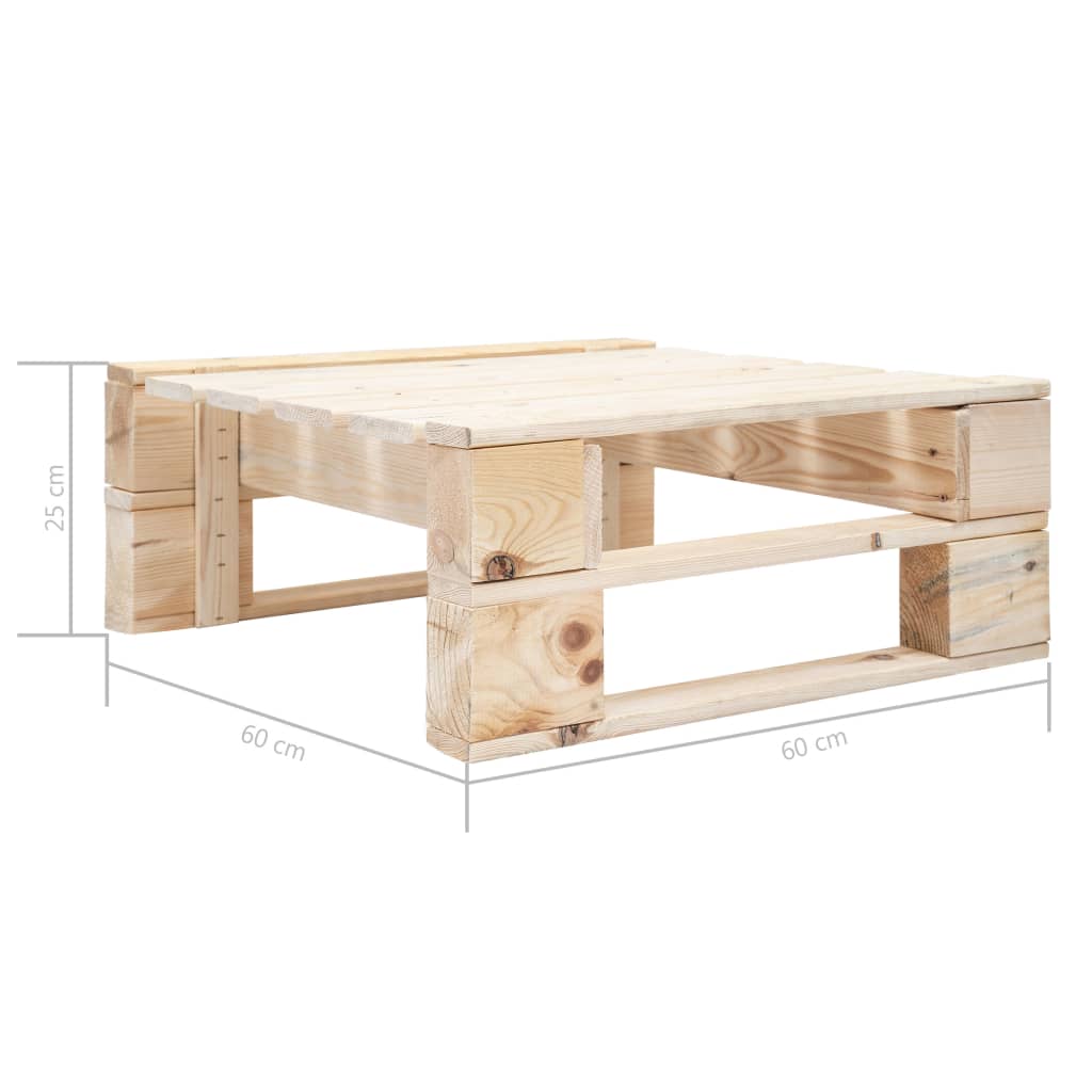 Outdoor-Ottomane Paletten Holz Grau