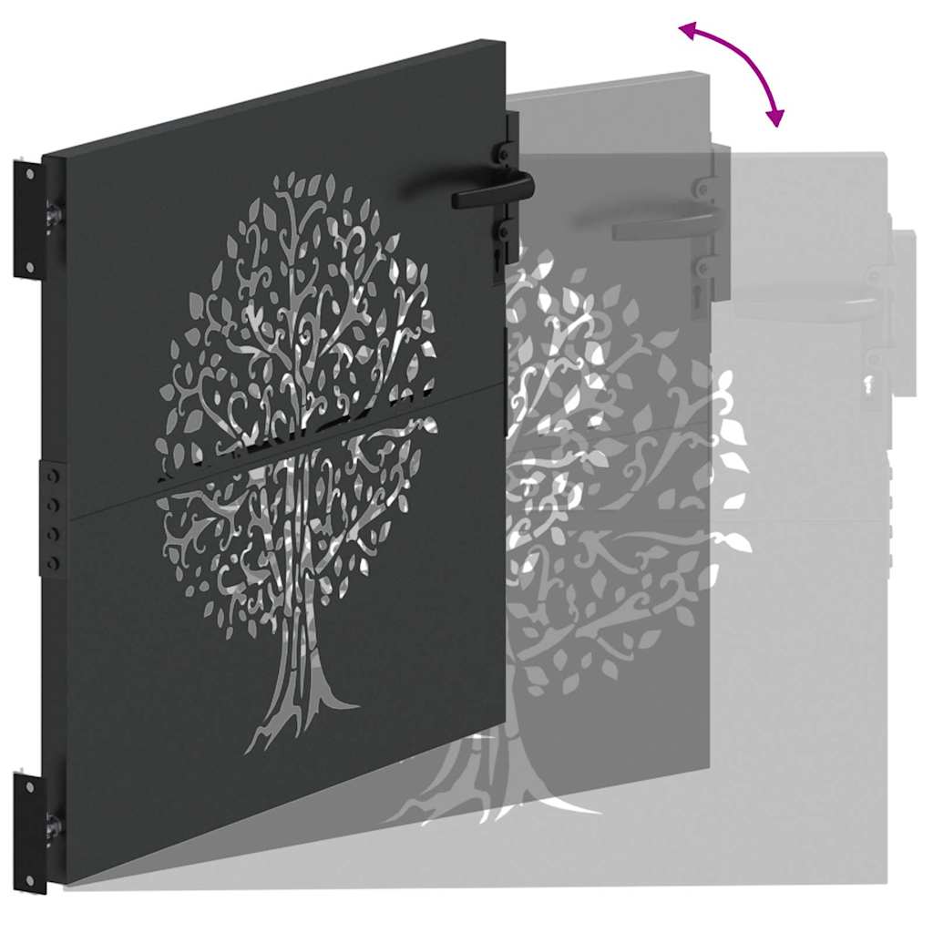 Gartentor 85x75 cm Cortenstahl Baum-Design
