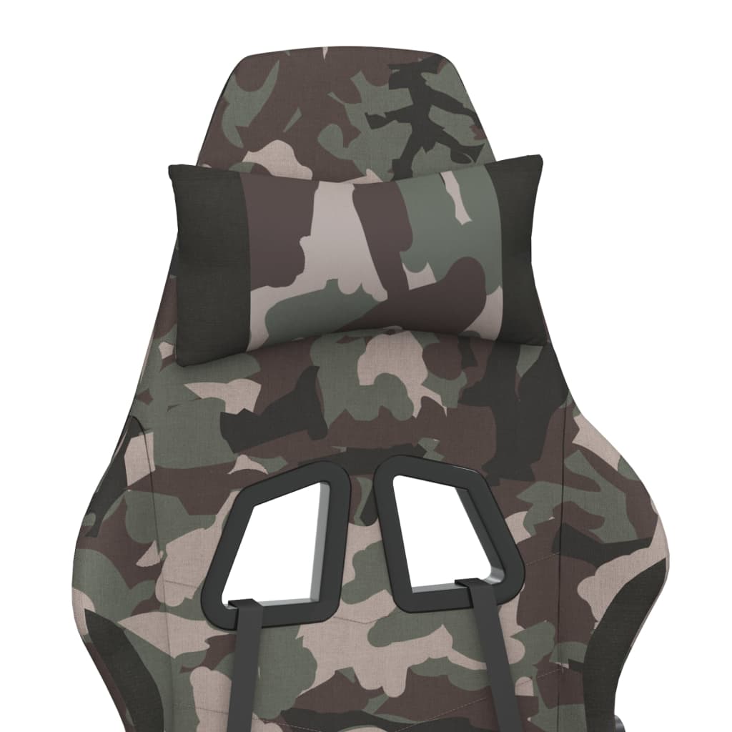 Gaming-Stuhl mit Massagefunktion Schwarz und Creme Stoff