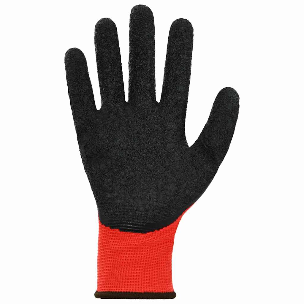 Arbeitshandschuhe 12 pcs Rot und Schwarz 7 / S Latexbeschichtung
