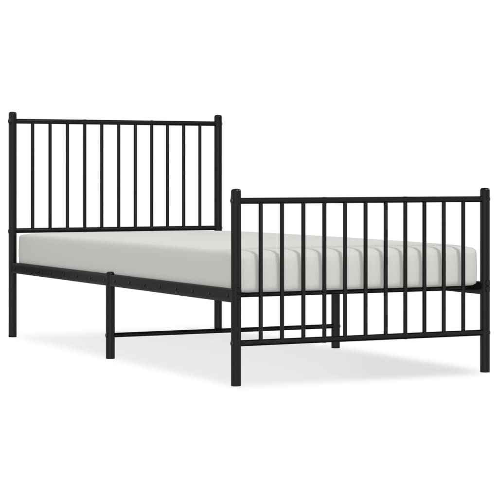 Bettgestell Metall Schwarz 75x190 cm