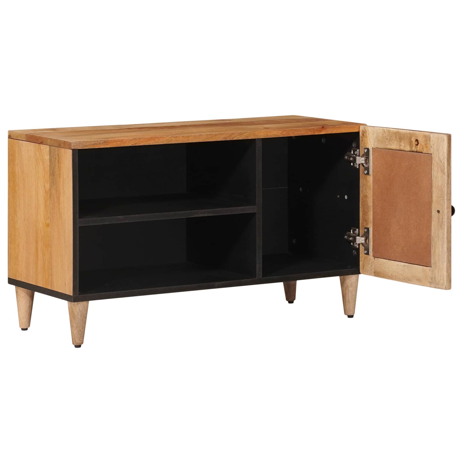 TV-Schränk mit Tür Walnuss 80 x 33 x 46 cm Massivholz Mango