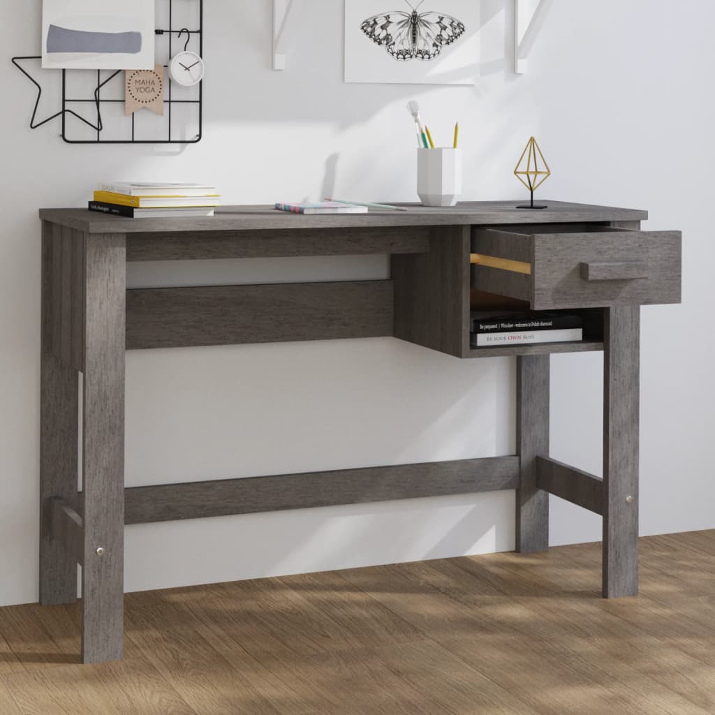 Schreibtisch HAMAR Honigbraun 110x40x75 cm Massivholz Kiefer