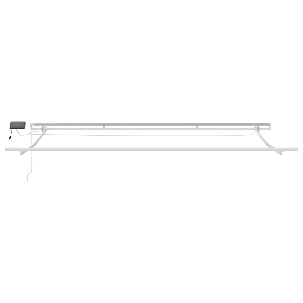 Markise Manuell Einziehbar mit LED 300x250 cm Blau und Weiß