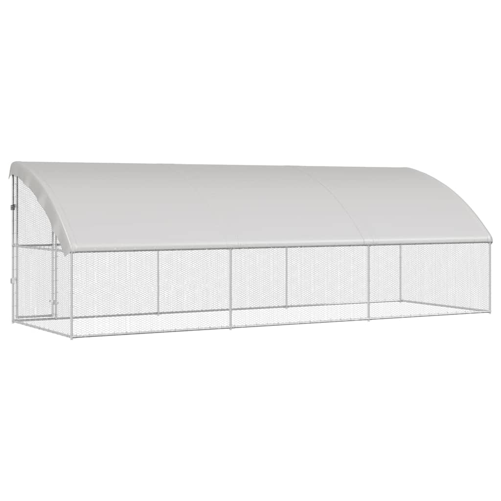 Hühnerkäfig 2 pcs Silber 400 x 200 x 200 cm Verzinkter Stahl