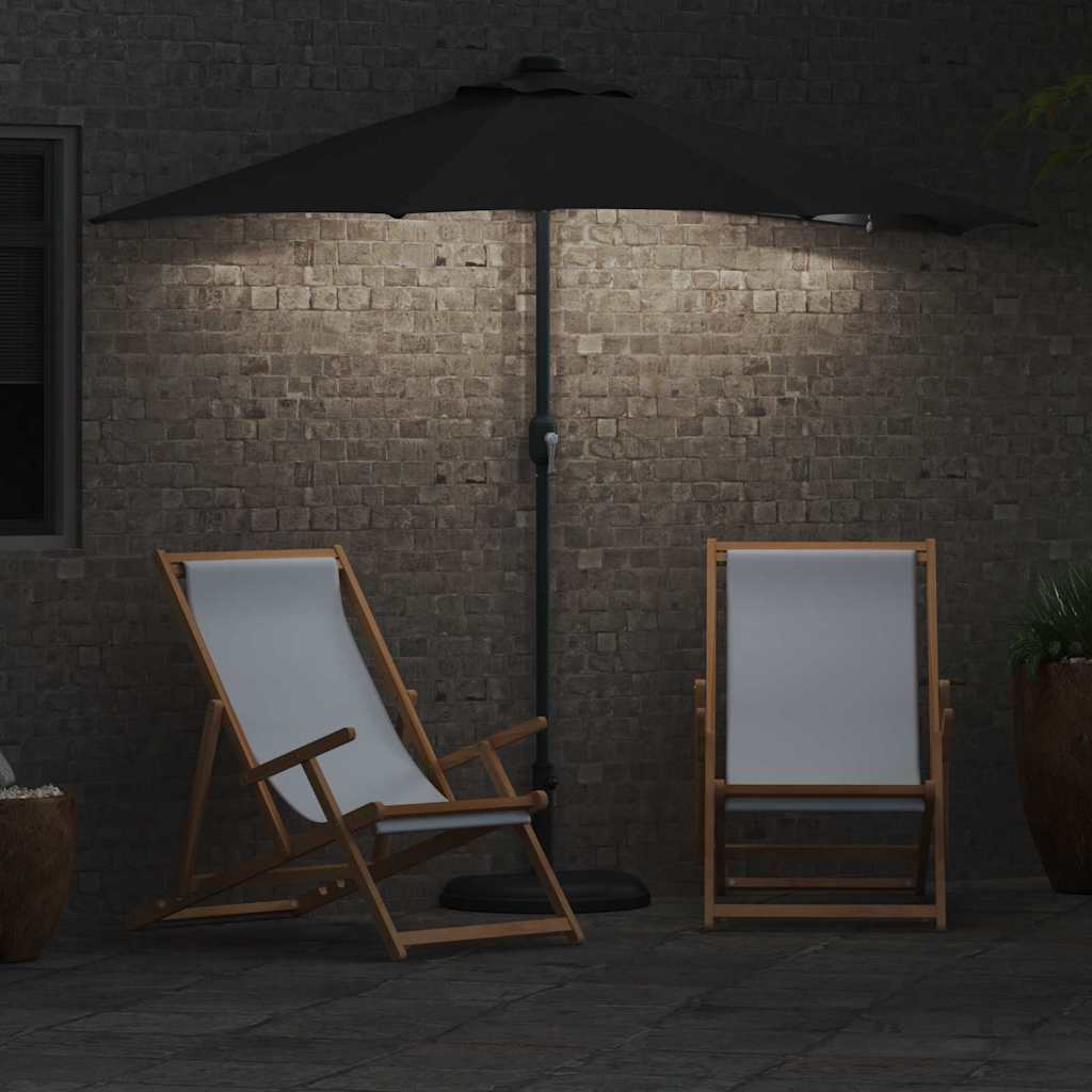 Garten-Sonnenschirm Sand 294 x 150 x 223 cm Polyester und Stahl