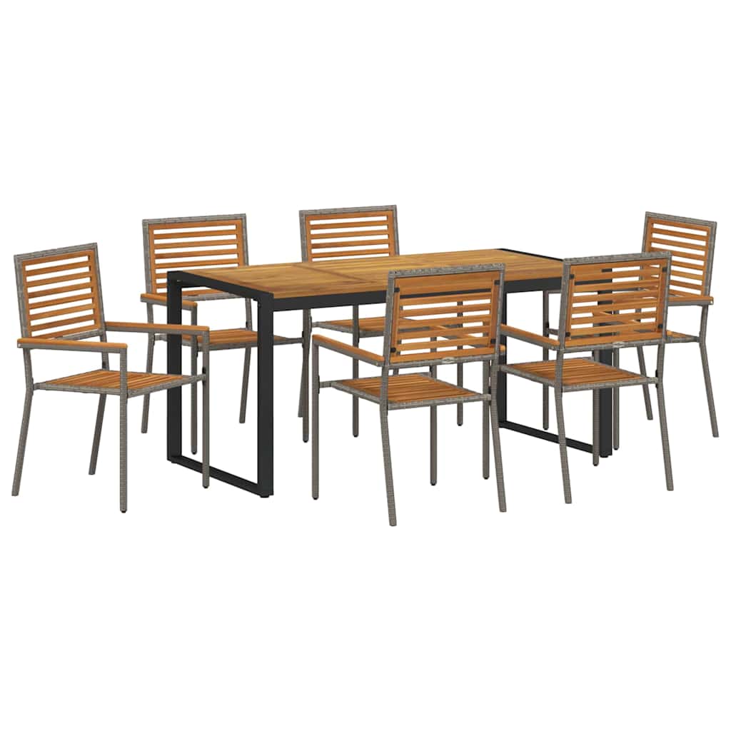 Garten Essgruppe 5 pcs Schwarz und Braun Poly-Rattan