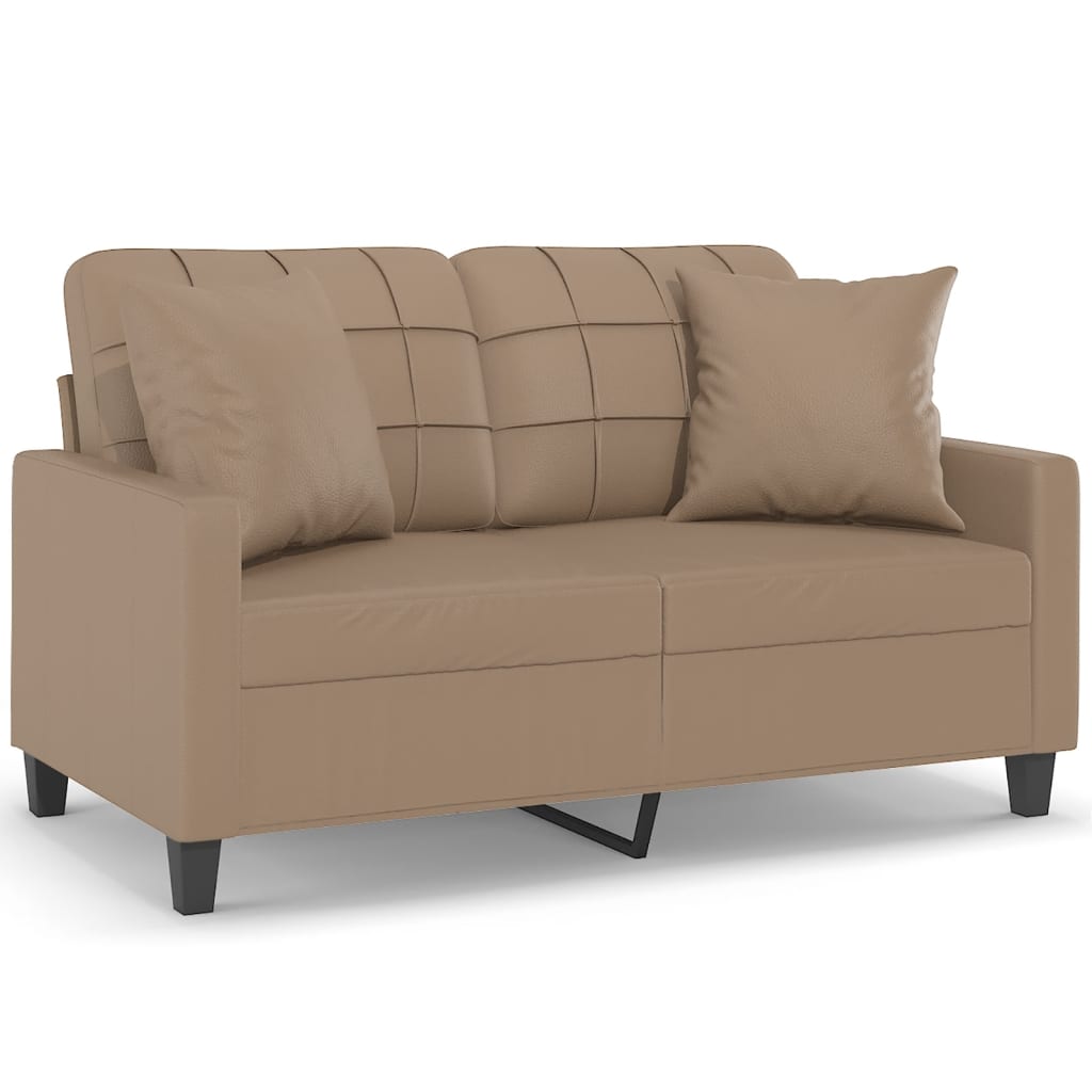 3-Sitzer-Sofa mit Zierkissen Schwarz 180 cm Kunstleder